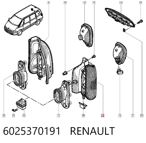 Piloto trasero izquierdo 6025370191 Renault (RVI)
