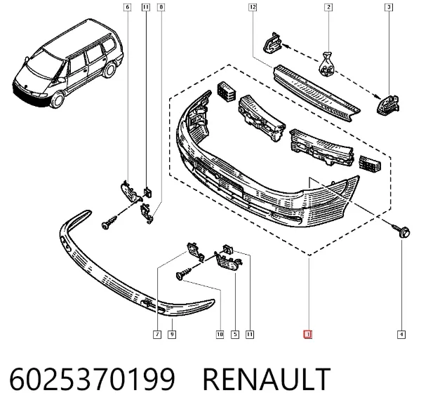 Paragolpes Renault Espace III