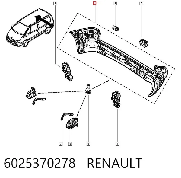 Parachoques trasero Renault Espace III