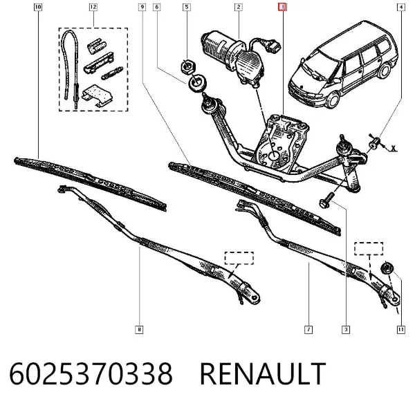Varilla de limpiaparabrisas Renault Espace III