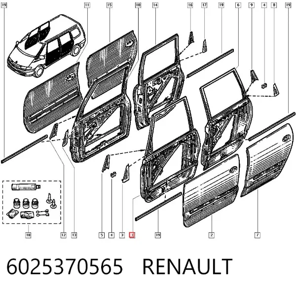Puerta delantera izquierda 6025370565 Renault (RVI)