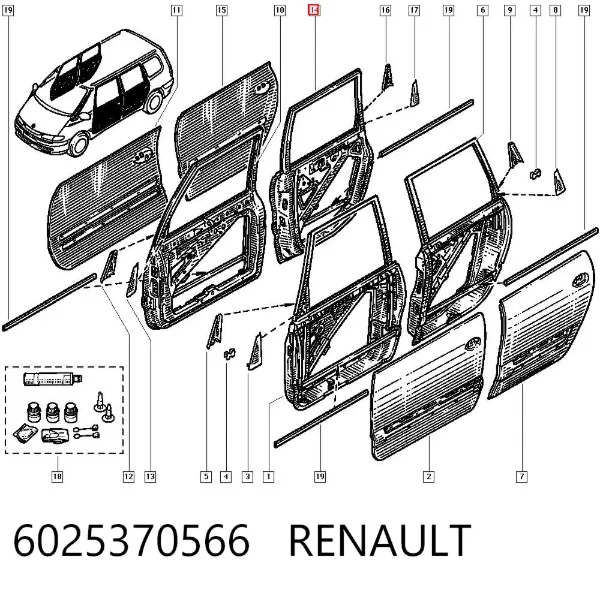 Puerta trasera derecha 6025370566 Renault (RVI)