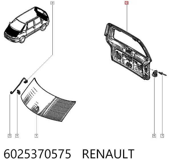 Puerta trasera 6025370575 Renault (RVI)