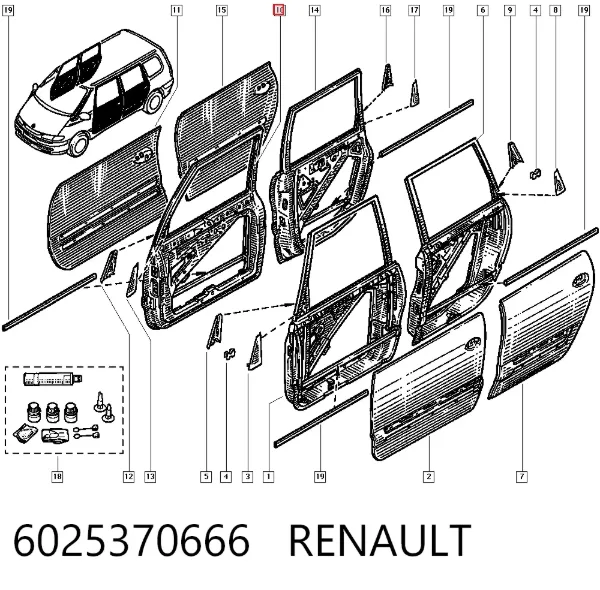 Puerta delantera derecha 6025370666 Renault (RVI)