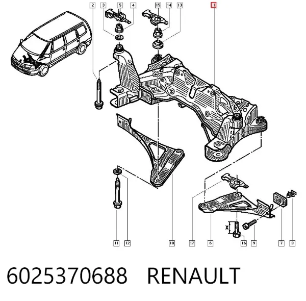 Puente delantero 6025370688 Renault (RVI)