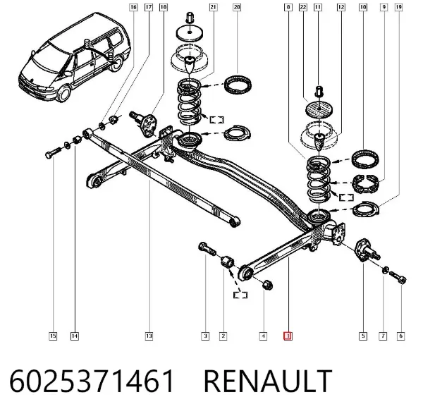 Puente trasero 6025371461 Renault (RVI)