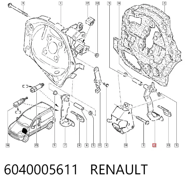 Pedal embrague 6040005611 Renault (RVI)