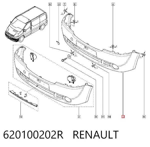 Paragolpes 620100202R Renault (RVI)