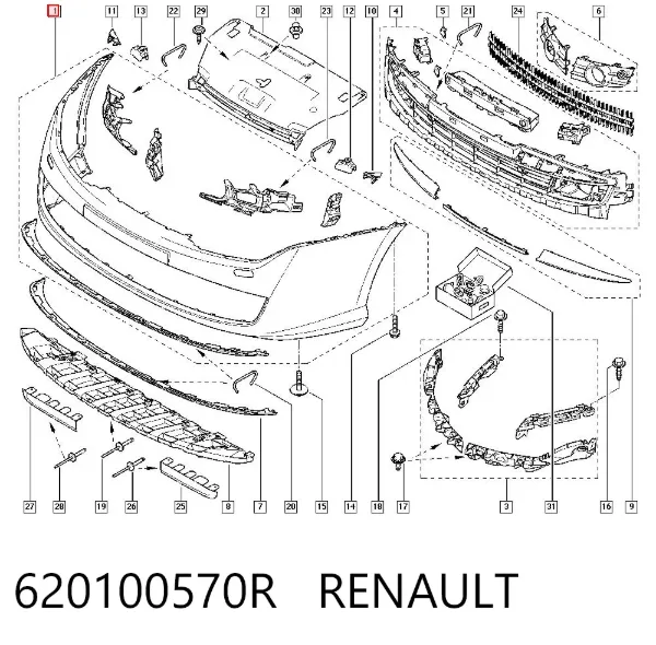 Paragolpes 620100570R Renault (RVI)