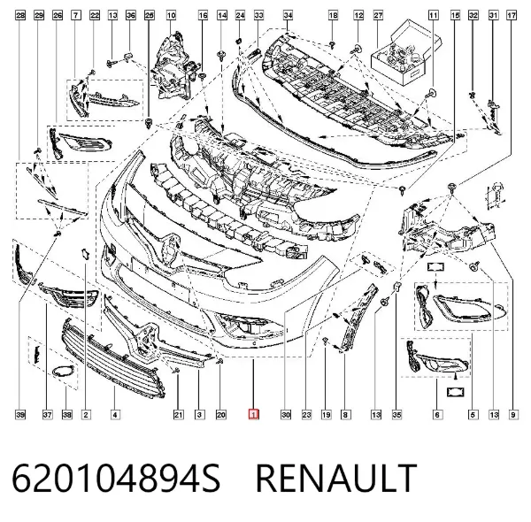 Paragolpes 620104894S Renault (RVI)