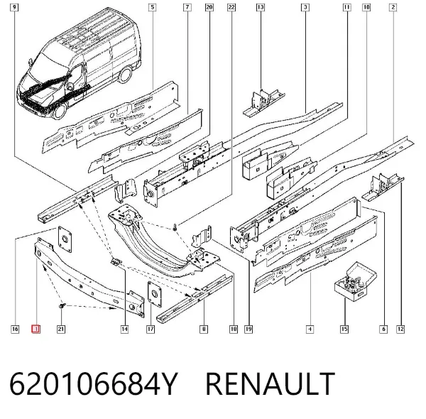 Refuerzo parachoque delantero Renault Master III