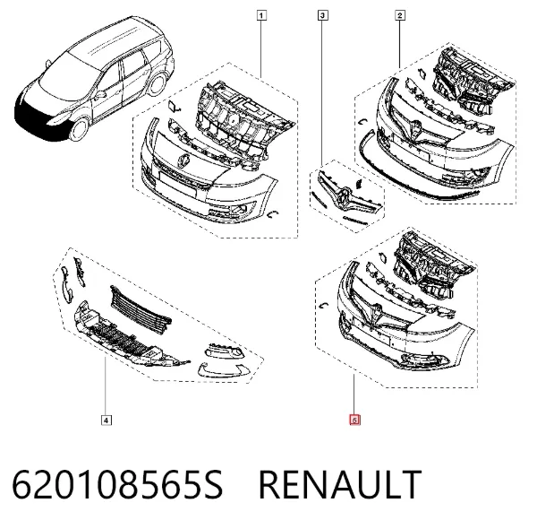 Paragolpes 620108565S Renault (RVI)