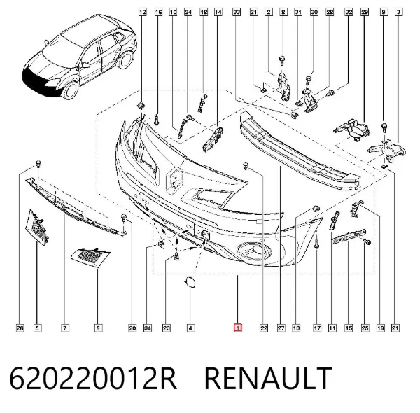 Paragolpes 620220012R Renault (RVI)