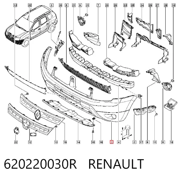 Paragolpes 620220030R Renault (RVI)