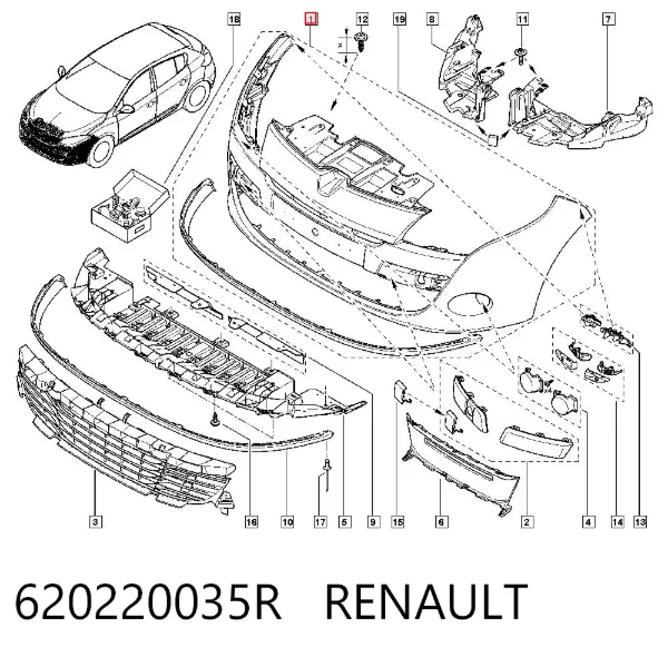 Paragolpes 620220035R Renault (RVI)