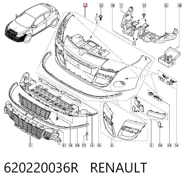 Paragolpes 620220036R Renault (RVI)