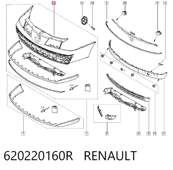 Paragolpes 620220160R Renault (RVI)
