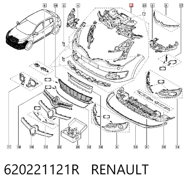 Paragolpes 620221121R Renault (RVI)