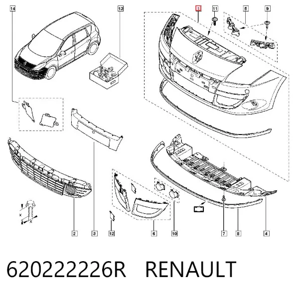 Paragolpes 620222226R Renault (RVI)