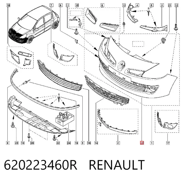 Paragolpes 620223460R Renault (RVI)