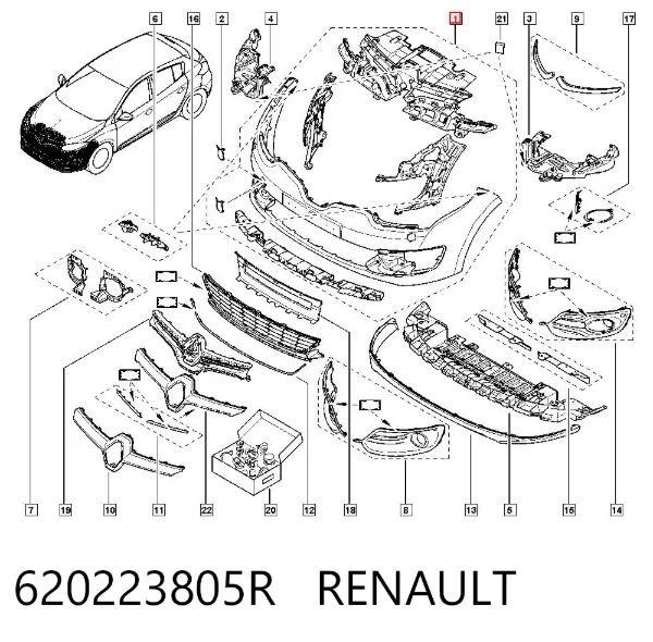 Paragolpes 620223805R Renault (RVI)