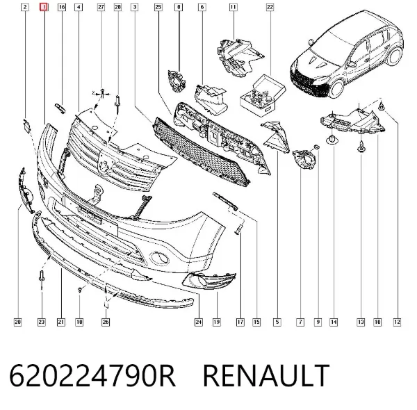 Paragolpes 620224790R Renault (RVI)