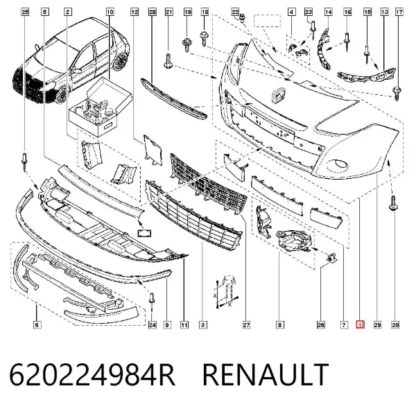 Paragolpes 620224984R Renault (RVI)