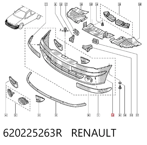 Paragolpes 620225263R Renault (RVI)