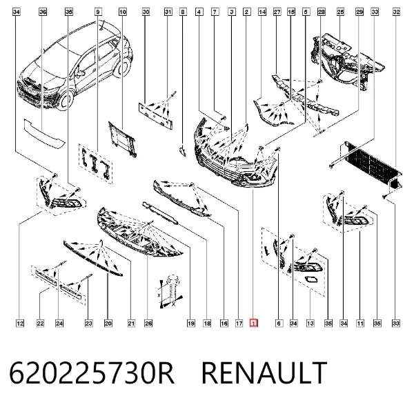 Paragolpes 620225730R Renault (RVI)