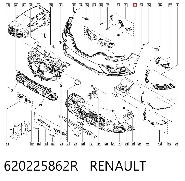 Paragolpes 620225862R Renault (RVI)