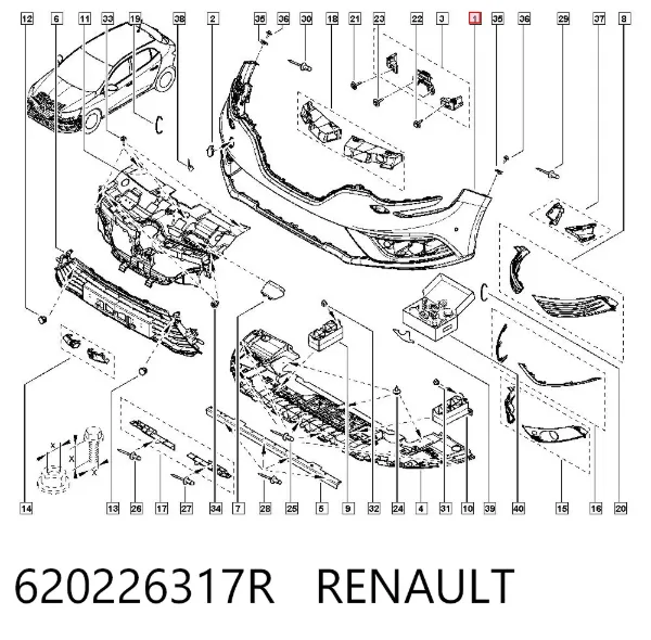Paragolpes 620226317R Renault (RVI)