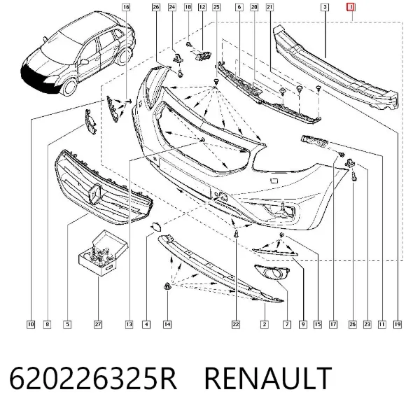 Paragolpes 620226325R Renault (RVI)