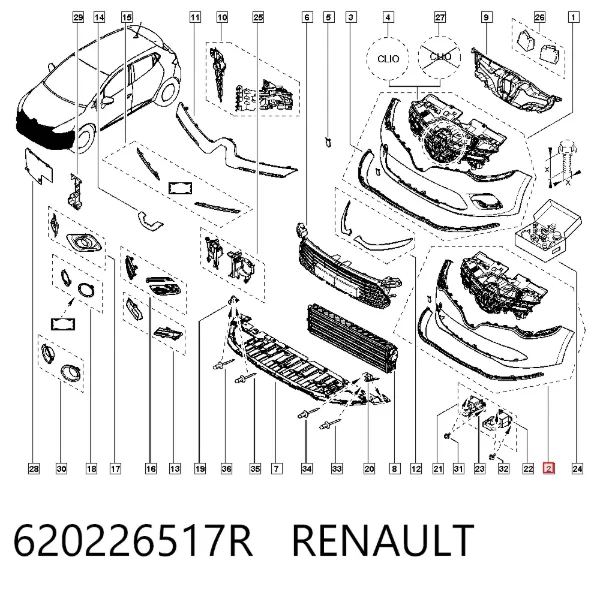 Paragolpes 620226517R Renault (RVI)