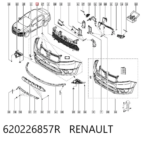 Paragolpes 620226857R Renault (RVI)