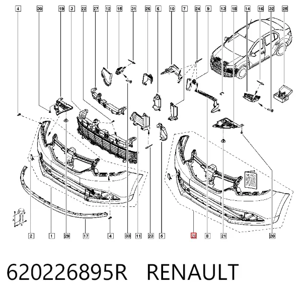 Paragolpes 620226895R Renault (RVI)