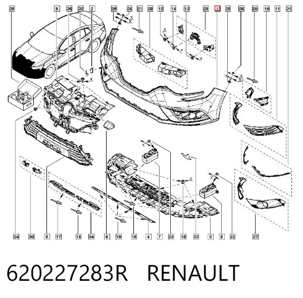 Paragolpes 620227283R Renault (RVI)
