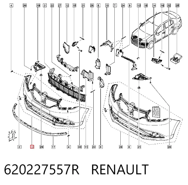 Paragolpes 620227557R Renault (RVI)