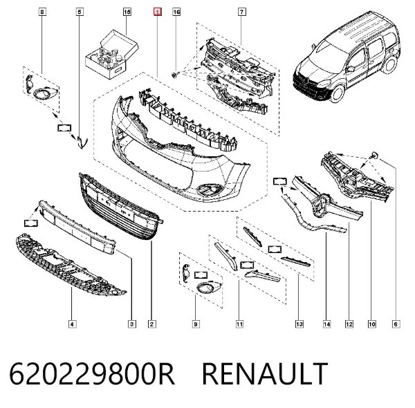 Paragolpes 620229800R Renault (RVI)