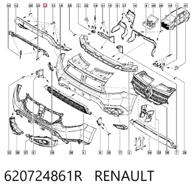 Moldura del parachoques delantero RENAULT 620724861R
