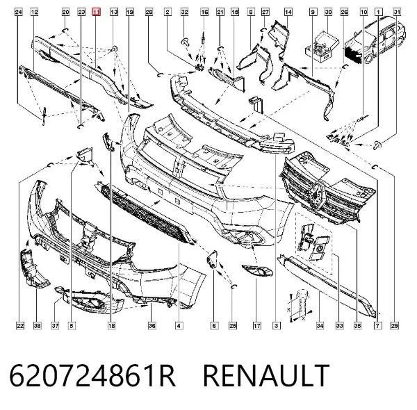 Protector para parachoques 620724861R Renault (RVI)