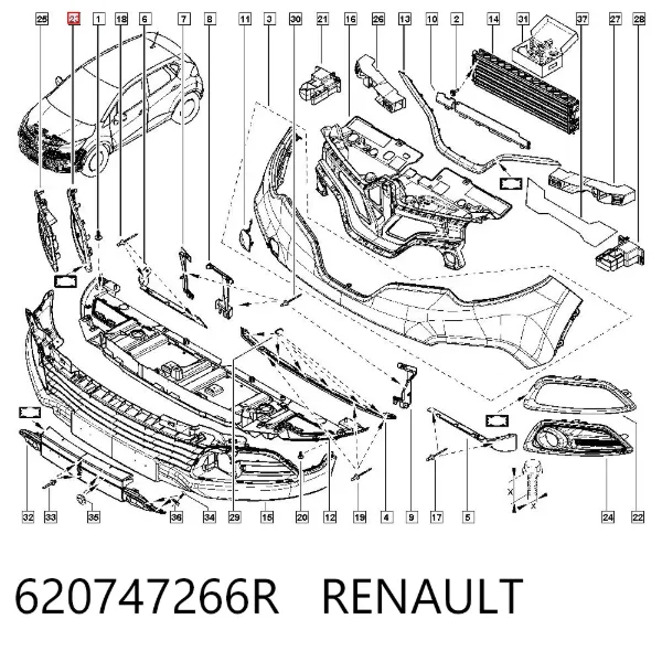 Embellecedor de faro antiniebla derecho 620747266R Renault (RVI)