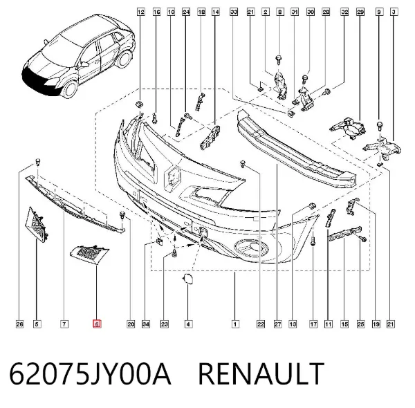 Parrilla 62075JY00A Renault (RVI)