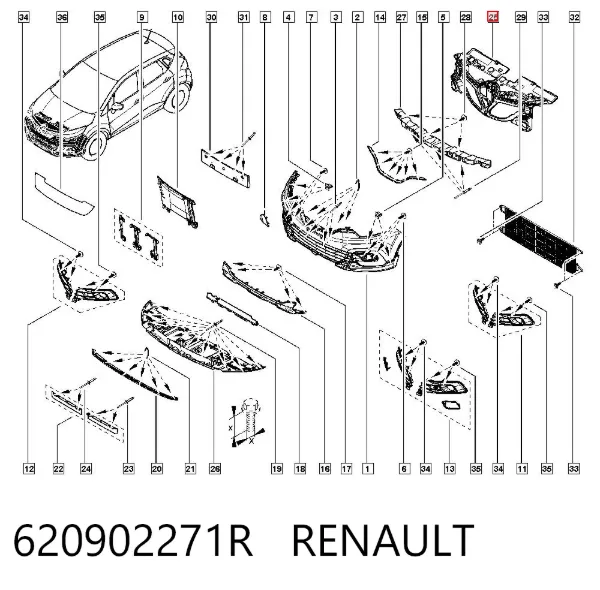 Absorbedor del parachoques delantero 620902271R Renault (RVI)