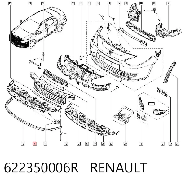 Protector para parachoques 622350006R Renault (RVI)