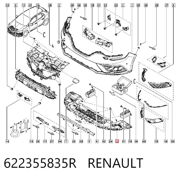 Deflector de parachoques delantero 622355835R Renault (RVI)