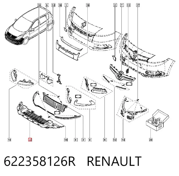 Protector para parachoques 622358126R Renault (RVI)