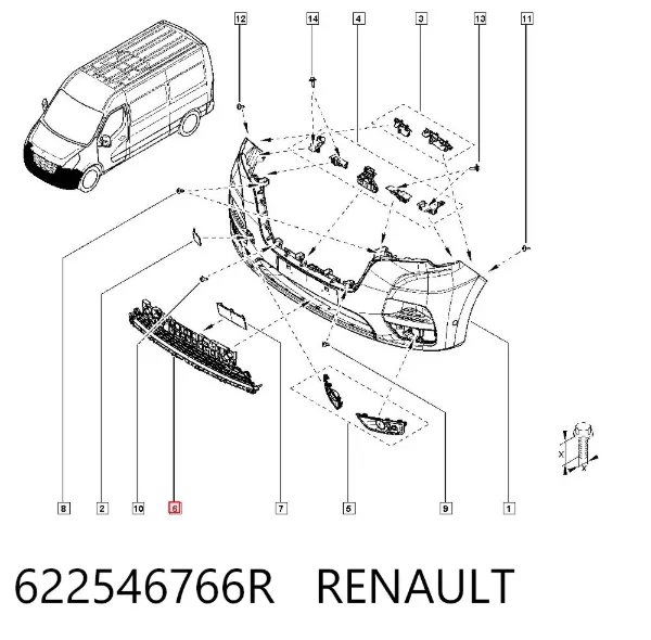 Parrilla 622546766R Renault (RVI)