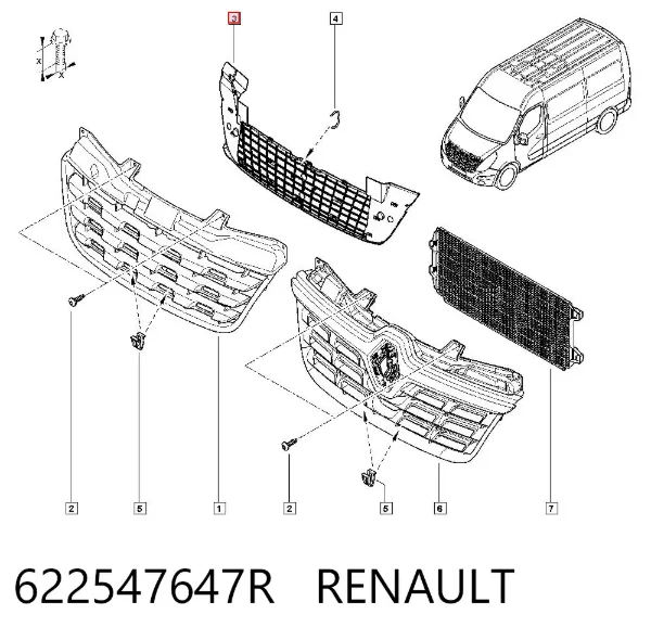 Parrilla 622547647R Renault (RVI)