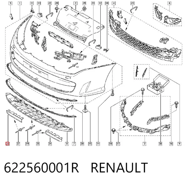Protector para parachoques 622560001R Renault (RVI)