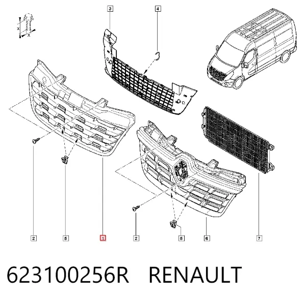 Parrilla 623100256R Renault (RVI)